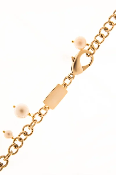 Gold Clasp Beads White Background — Stock Photo, Image