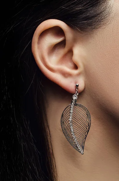 Ear Silver Earring — Stock Photo, Image