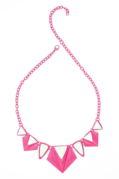 Pink Necklace Isolated White — Stock Photo, Image