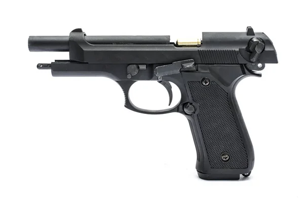 Пистолет Открытым Слайдом Изолирован Белом — стоковое фото
