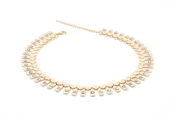 Gold Necklace Isolated White — Stock Photo, Image