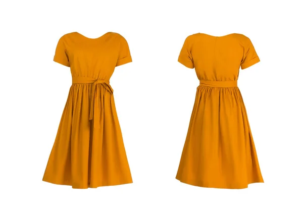 Orange Dress Isolated White — стоковое фото
