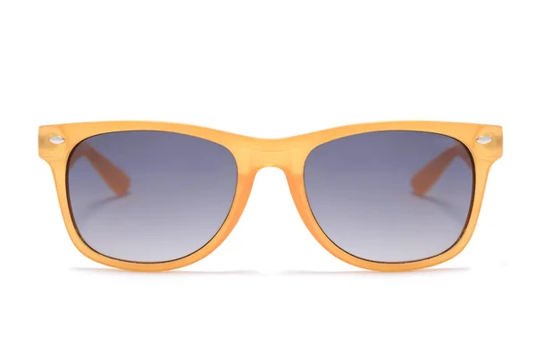Sonnenbrille Transparentem Gelbem Rahmen Isoliert Auf Weiß — Stockfoto
