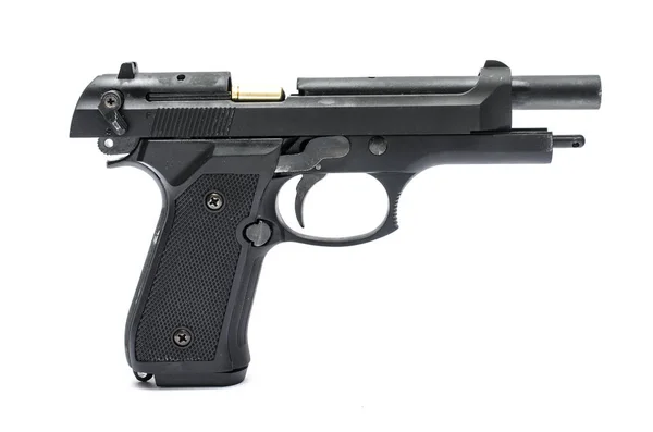 Пистолет Открытым Слайдом Изолирован Белом — стоковое фото