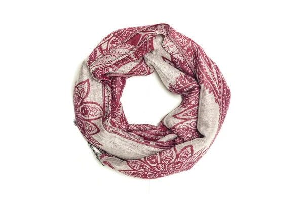 Women Scarf Red Pattern Isolated White — Stock Photo, Image