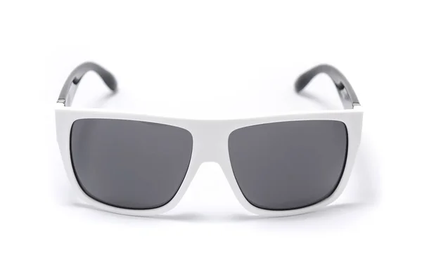 Fehér Háttér Előtt Modern Védelmi Napszemüveg — Stock Fotó