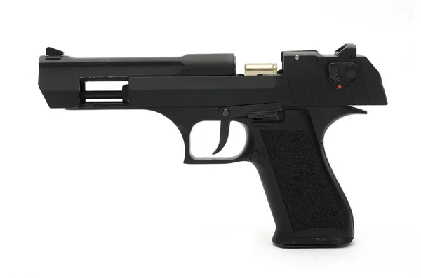 Pistola Com Lâmina Aberta Isolada Branco — Fotografia de Stock