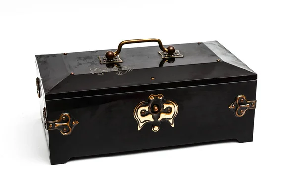 Black Casket White Background Royalty Free Stock Images