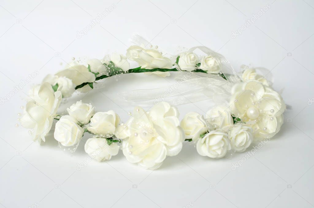 wreath with flowers on a white background