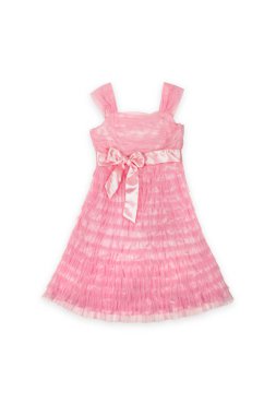 Pembe Bebek elbise beyaz zemin üzerinde bir yay ile
