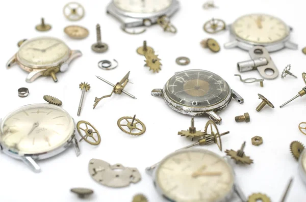 旧机械细节和钟表的纹理 — 图库照片