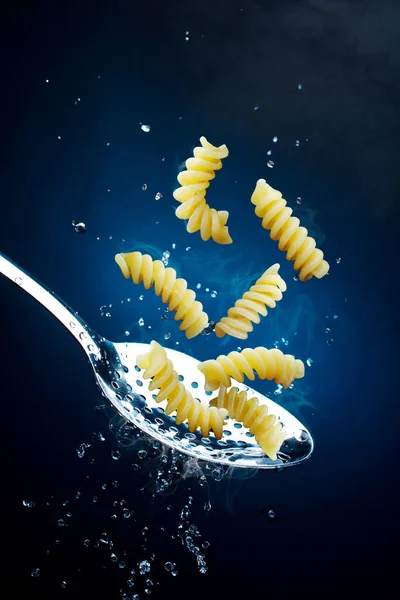 Fusilli Pasta Spoon Advertising Photo Stock Image