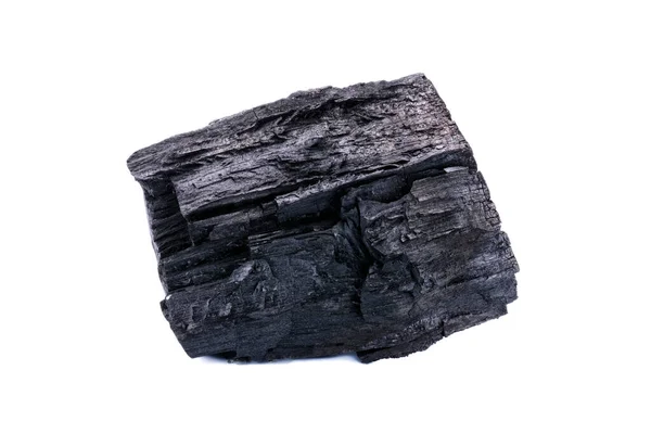 白地に隔離された天然木炭 伝統炭 硬木炭 — ストック写真