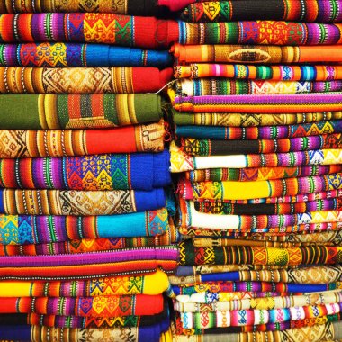 Geleneksel Peru Renkli Tekstil