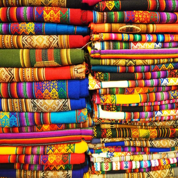 Traditionell Peruansk Färgad Textil — Stockfoto