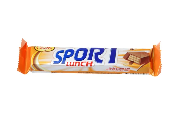 Stockholm Švédsko Ledna 2018 Pakage Cloetta Sport Oběd Mléčné Čokolády — Stock fotografie