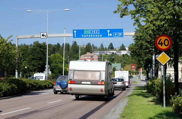 南部方向に道路 のエルンシェルツビク スウェーデン 2016 トラフィック Throug エルンシェルツビク — ストック写真