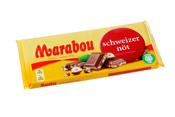 Stockholm Sweden January 2018 One Open Package Chocolate Bars Marabou — Stock Photo, Image