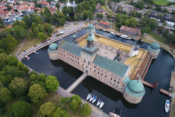 Vadstena Schweden Juli 2018 Luftaufnahme Der Mittelalterlichen Burg Von Vadstena — Stockfoto