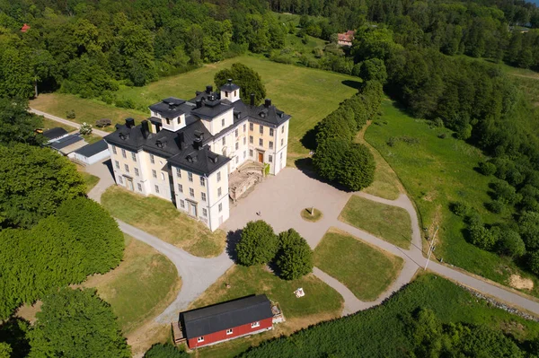 Malsaker Sweden May 2018 Aerial View Malsaker Manor Used Training — стоковое фото