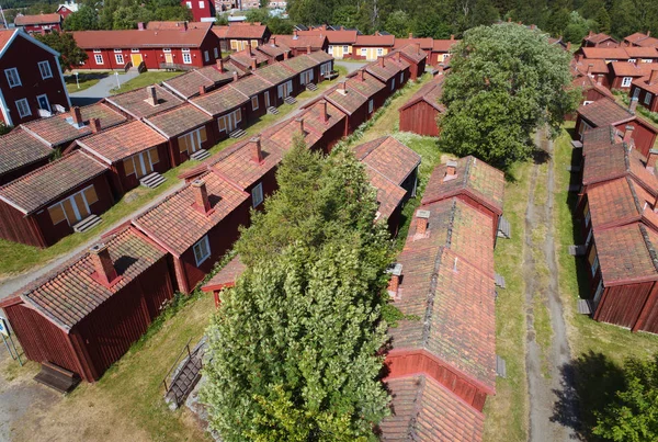 Lovanger Suecia Junio 2018 Vista Aérea Del Edificio Madera Roja —  Fotos de Stock