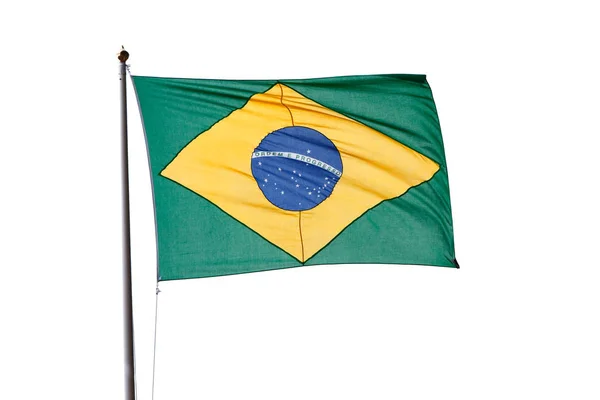 National Flag Ofthe Federative Republic Brazil Isolated White Background — Stock Photo, Image