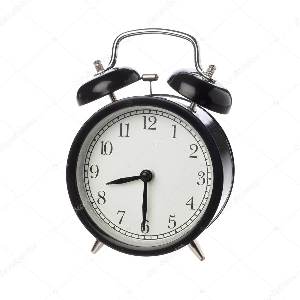 Alarm clock displaying half past eight