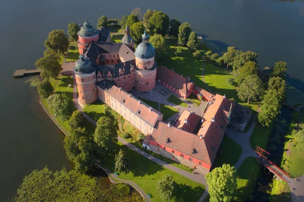 Luftaufnahme Der Burg Gripsholm Aus Dem Jahrhundert Der Schwedischen Provinz — Stockfoto