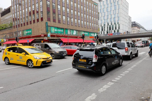 Стокгольм Septemer 2017 Трафіку Центрі Міста Стокгольм Перетині Вулиці Vasagatan — стокове фото