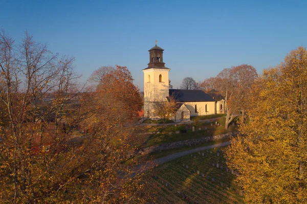 Autunno Nella Chiesa Turinge Svezia — Foto Stock