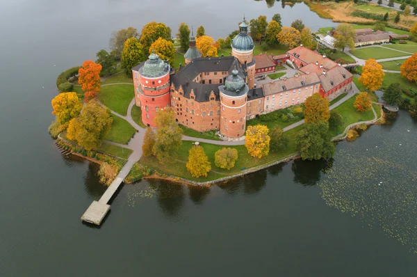 Luftaufnahme Während Der Herbstsaison Der Schwedischen Burg Gripsholm Aus Dem — Stockfoto