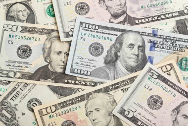 ABD Doları banknontes ile tam kare görüntü.