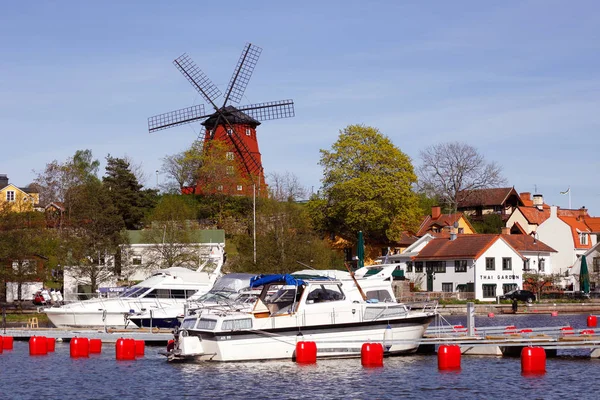 Strangnas Sweden May 2018 Harbor Windmill Landmark City Strangnas — Stock Photo, Image