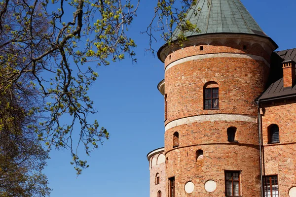 Nahaufnahme Eines Der Türme Der Schwedischen Burg Gripsholm Aus Dem — Stockfoto