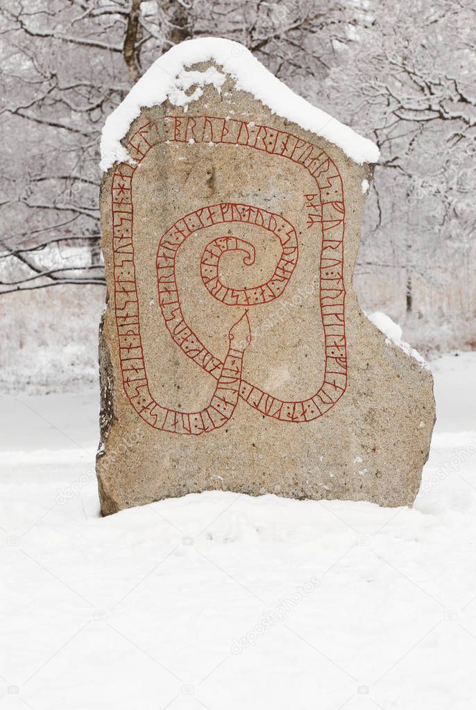 The Gripsholm rune stone is a runestone with runic inscriptions from the 11 th century and it is located in Mariefred near the Gripsholm castle in the Swedish province of Sodermanland.