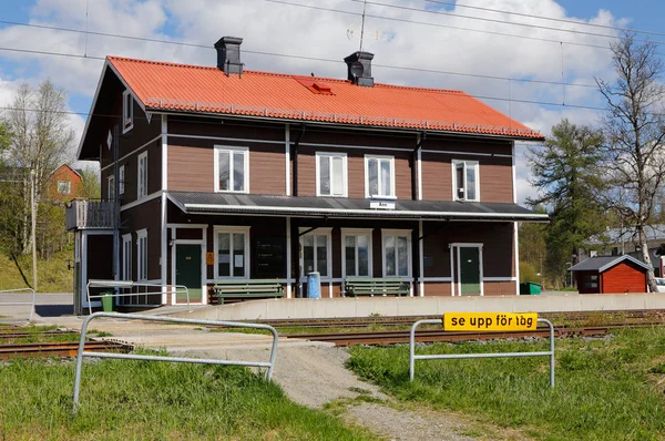 Ann Švédsko Května 2016 Železniční Stanice Ann Pěší Přejezdu — Stock fotografie