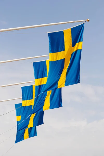 Grupp svenska flaggor — Stockfoto