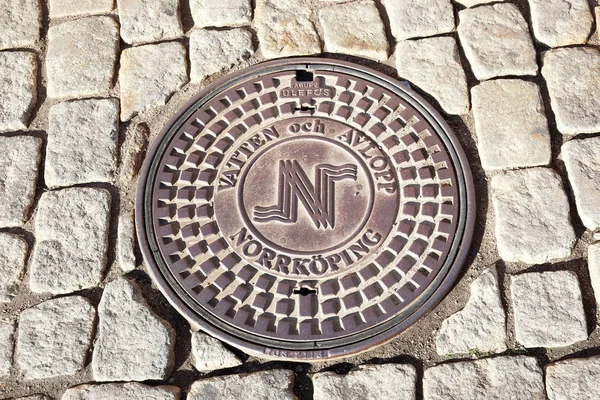 Norrkoping manhole lid — Stock Photo, Image