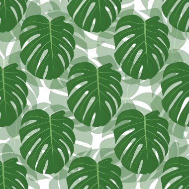 Yaprakları canavarlar. Çiçek seamless modeli. Eğilim tasarım. -Vektör