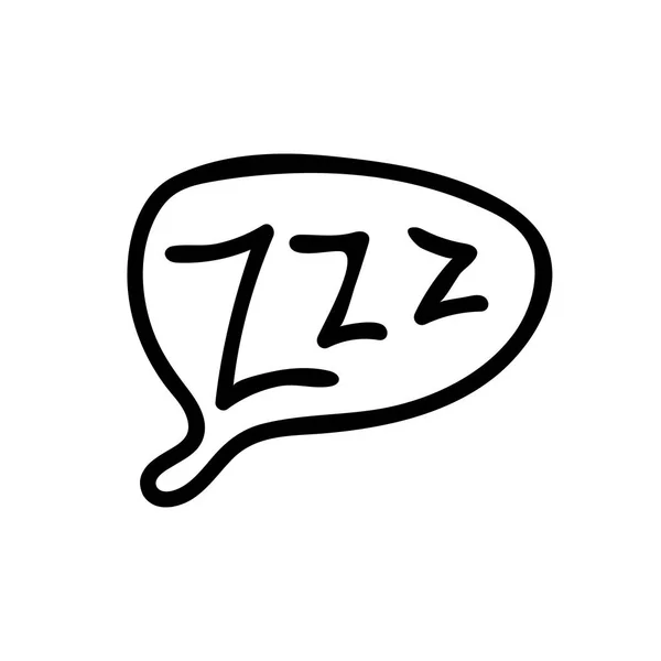 Zzz Ikona Spánku Doodle Pro Tisk Vektorové Ilustrace Vektor — Stockový vektor