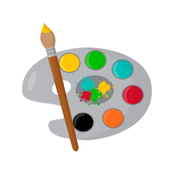 Palette de couleurs, pinceau sur fond blanc. Un tableau. Illustration vectorielle — Image vectorielle