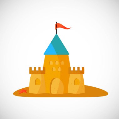 Kum Kalesi. Düz tasarım vektör Illustration