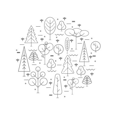 Beyaz arka planda ağaç olan daire pankartı. Eko-pilot, tek kullanımlık. Ekolojik kavram. Broşür, poster, davetiye, Dünya günü için şablon. Vektör illüstrasyonu.