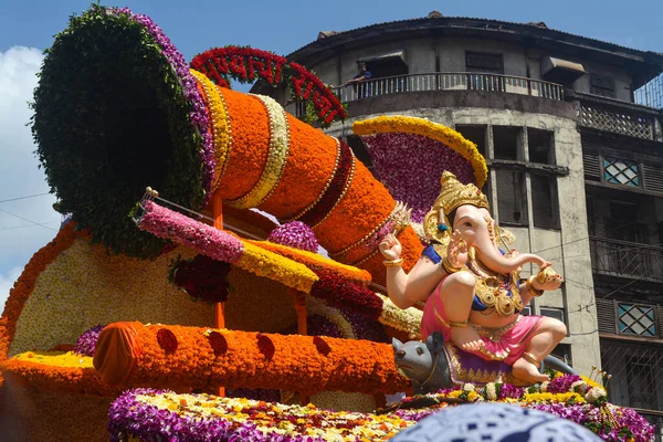 Pune India September 2017 Guruji Talim Ganpati Idol Decoration Ganpati — Stock Photo, Image