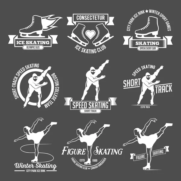 Conception Logo Étiquette Patin Glace Sports Hiver Illustrations De Stock Libres De Droits