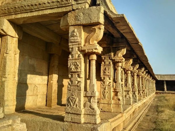 Columns Achyuta Raya Temple Ruins Hampi Karnataka India Ancient Sacred — Stock Photo, Image