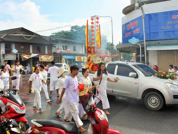 Ciudad Phuket Tailandia Octubre 2019 Festival Vegetariano Phuket Procesión Callejera — Foto de Stock