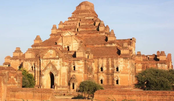 Храм Дхаммаяньи Самый Большой Храм Баганской Археологической Зоне Мьянма Большие — стоковое фото