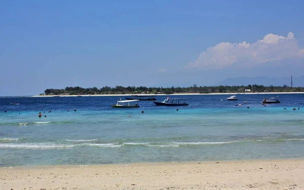 View Looking East Clear Blue Water Gili Meno Photo Taken — стоковое фото