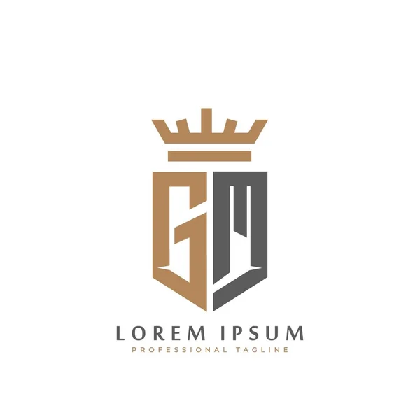 Premium Monogram Two Letters Elegant Gold Shield Initials Crown Geometric  Stock Vector by ©Ireiru 409655860